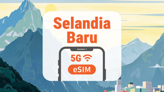 eSIM 5G Selandia Baru | All AI & TikTok | 1–30 Hari | QR Code