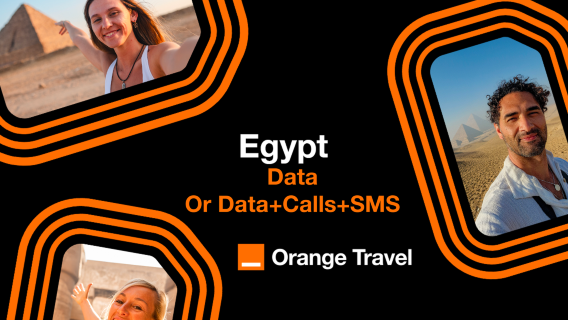 Egypt Orange Travel | 4G/5G eSIM | Data or Data/Calls/SMS | 1-5-10-20-50GB