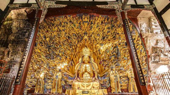 1-Day Tour to Dazu Rock Carvings in Chongqing: English Guide for Baodingshan Scenic Area|Shuangshan pure play private tour