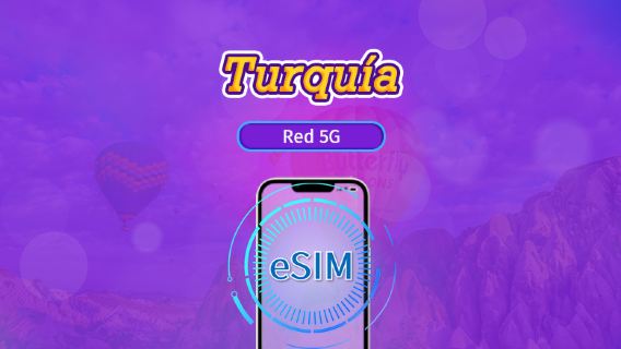 Turquía | eSIM 5G/4G | Paquete Diario / Paquete de Volumen Total | Facturación por Día Natural | 1-30 Días | Código QR