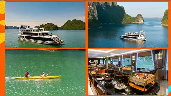 Tour di un giorno nella Baia di Ha Long in Vietnam: crociera di lusso sulla nave Alice + pranzo a base di frutti di mare + guida + trasferimento