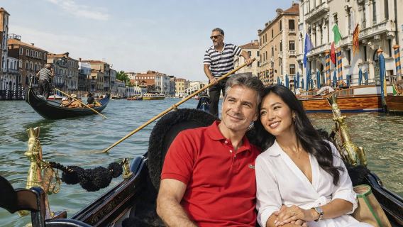 Viaje romántico en góndola por el Gran Canal de Venecia en Italia | Incluye visita guiada en varios idiomas como chino, japonés e inglés