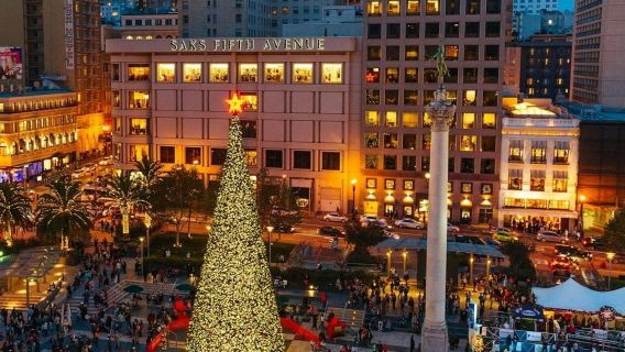 San Francisco: Tour guiado en autobús descapotable con luces navideñas