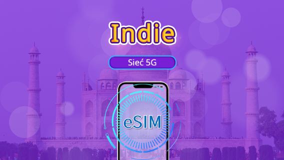 Indie | eSIM 5G/4G | Pakiet dzienny/danych | Rozliczenie według dni kalendarzowych | 1-30 dni | Kod QR