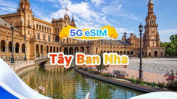 Tây Ban Nha 5G eSIM | Ba mạng · Hỗ trợ All AI & TikTok | 500MB/ngày - tổng 100GB | 1-60 ngày | Tính phí theo 24 giờ | QR code