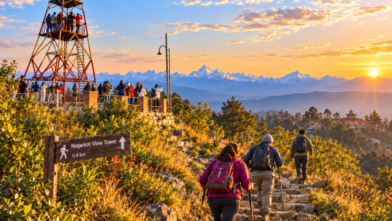 Katmandu: Nascer do sol em Nagarkot e caminhada de um dia com café da manhã