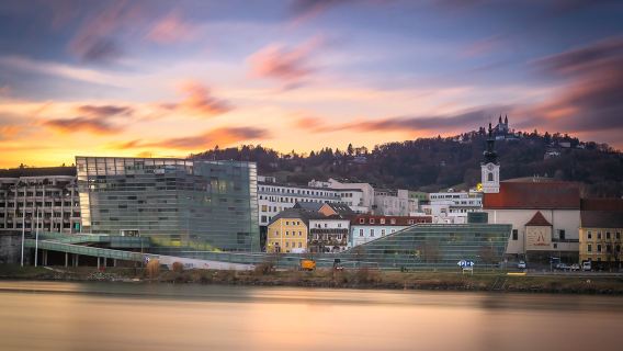 Ars Electronica Center Linz + Mariendom Linz + Landesmuseum Linz + Linz's main square