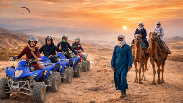Agafay Desert Quad Bike & Camel Ride Experience with Tea Break from Marrakech