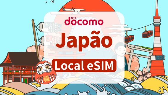 eSIM 4G Docomo Japão | Pacote Diário / Pacote Total | Compatível com TikTok & ChatGPT | 1-30 dias | Cobrança por dia natural | QR code