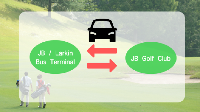 JB/ラルキンバスターミナルとジョホールバルゴルフクラブ間のプライベートカー送迎