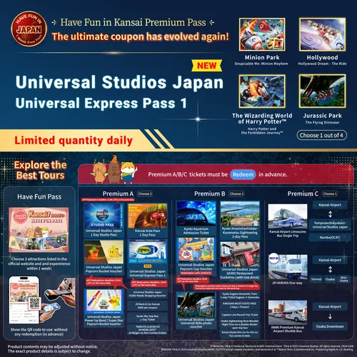 Optional Universal Studios Japan/JR Pass) Deluxe have fun in