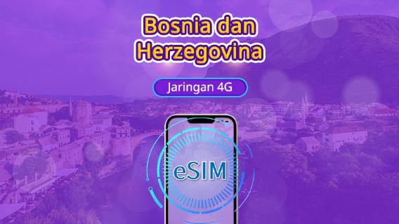 Bosnia dan Herzegovina | 4G eSIM | Paket harian/kuota data | Mendukung Tik Tok dan chat GPT | Penagihan per 24 jam | 1-30 hari | QR