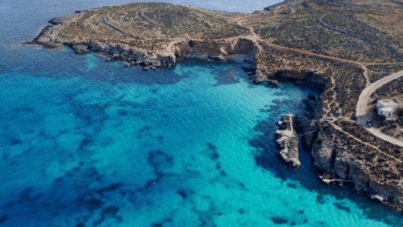 From Gozo: Around Comino, Blue Lagoon, Crystal Lagoon & Caves