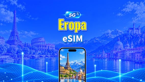 Eropa 5G eSIM  | Mendukung AI & TikTok Sepenuhnya | Paket Data Harian/Total | 1–30 Hari | Penagihan 24 Jam | Kode QR
