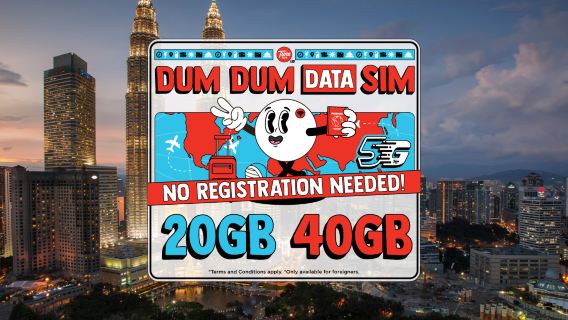[말레이시아] TuneTalk | 4/5G SIM 카드 | 쿠알라룸푸르/코타키나발루/페낭 공항 픽업 | 데이터 및 통화