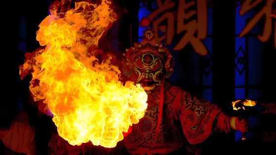 Tickets for Chengdu's must-see cultural heritage show: Sichuan Opera, featuring face-changing and fire-breathing.