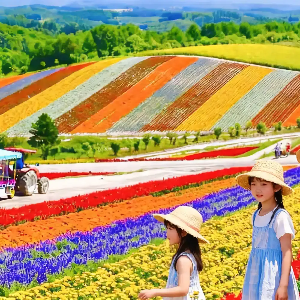 1-day flower viewing tour in Sapporo, Hokkaido - patchwork road
