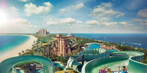 杜拜水世界冒險樂園+杜拜市區酒店接送+棕櫚島觀景【中文包車】
