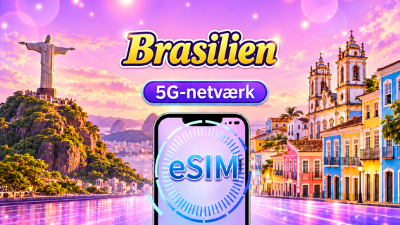 Brasilien | 5G/4G eSIM | Dagspakke/Datapakke | 1-30 dage | 24-timers fakturering | QR-kode
