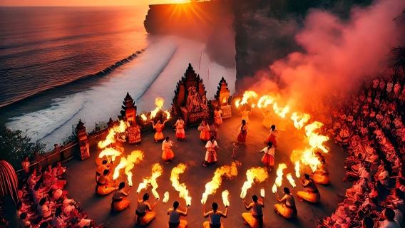 Uluwatu: Sunset di Pura Luhur Uluwatu + Tur Setengah Hari Pertunjukan Tari Kecak|Termasuk transfer