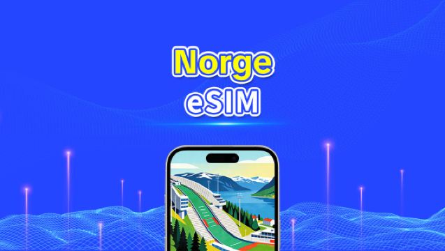 Norge eSIM | 5G/4G | Højhastighedsdata | 24 timer | Valgfri varighed 1-30 dage | QR-kode