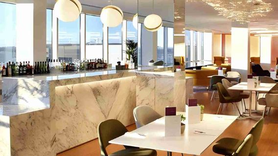 LGW London Gatwick Airport, United Kingdom | Airport rest lounge / quiet and comfortable waiting area with dining and office area / VIP lounge