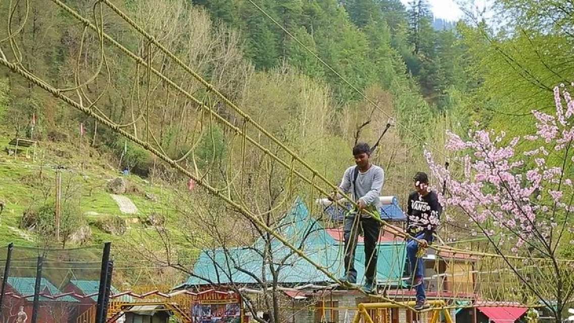 Boating, Zipline and Rope Adventure Combo in Manali