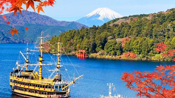 Hakone and Kamakura dual destination tour|Lake Ashi pirate ship + Owakudani cable car + Enoshima day tour