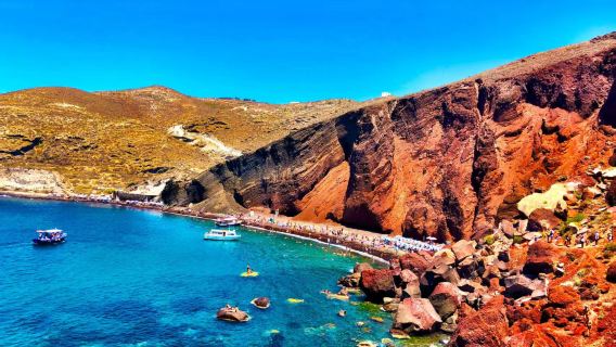 希臘聖托里尼桑託林島+伊亞+紅沙灘一日遊