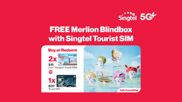 [Singapore] Singtel hi! | 5G SIM card | Changi Airport 24H/Downtown pick up | Optional EZlink transportation + phone 2-in-1 card