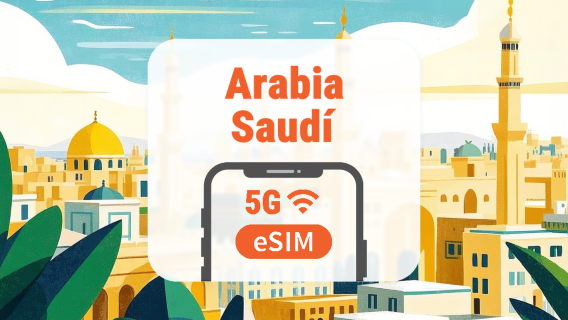 Arabia Saudita 5G eSIM | Apps de IA y TikTok | 1–30 Días | Código QR