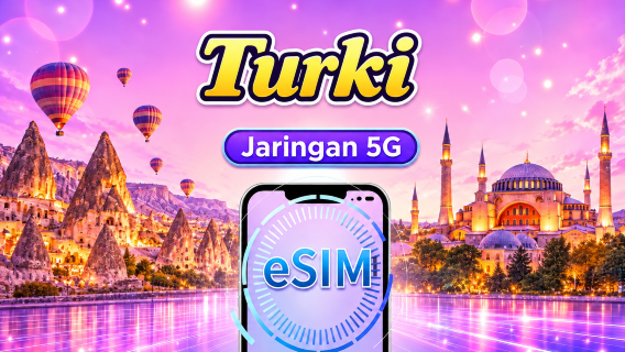 Turki | 5G/4G eSIM | Paket Harian/Paket Data | Billing Berbasis Hari Kalender | 1 - 30 Hari | Kode QR