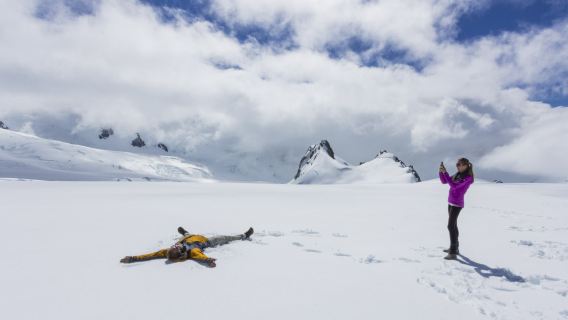 Tour en helicóptero + descenso en nieve en los glaciares Fox Glacier/Franz Josef Glacier/Monte Cook en Nueva Zelanda