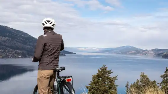 เคโลว์นา: ทัวร์จักรยานไฟฟ้าพร้อมไกด์ที่ทะเลสาบโอคานากันพร้อมปิกนิก