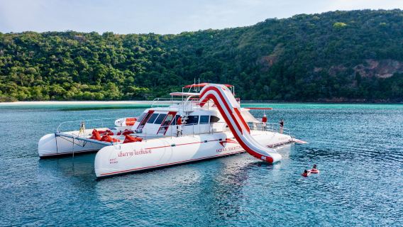 Pattaya, Thailand 1-day Tour | Uninhabited Three Islands Adventure + Catamaran Sailing Boat + Snorkeling & Fishing + Meals Included | Island Hopping to Bamboo Island, Monkey Island, and Lin Island