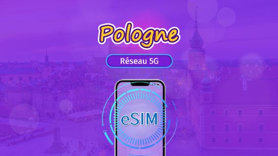 Pologne | eSIM 5G/4G | Forfait total | Facturation 24h | 7–30 jours | Code QR