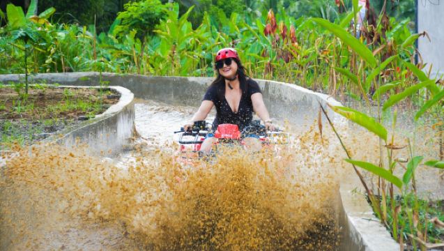 バリ島ウブド DADI BALI ATVオフロードバイク体験 シングル/ダブル体験 バリ島ダディアドベンチャーパークのバロン洞窟を探検 60-90分体験