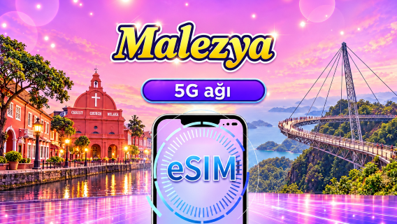 Malezya 5G eSIM | Google Maps/Chat GPT Desteği | Günlük Paket/Veri Paketi | 24 Saatlik Ücretlendirme | 1-30 Gün | QR Kodu