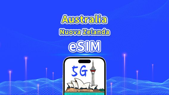 eSIM Australia e Nuova Zelanda | 5G/4G | Pacchetto Dati Giornaliero/Totale | 1–30 giorni | Fatturazione per Giorno Naturale | Codice QR