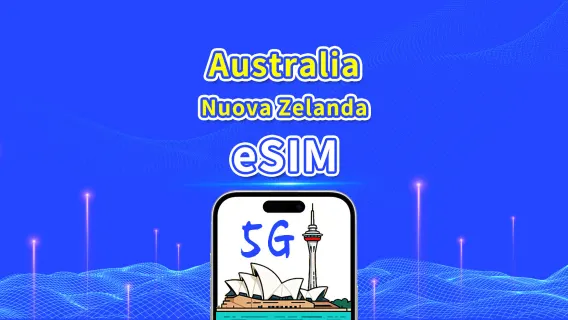eSIM Australia e Nuova Zelanda | 5G/4G | Pacchetto Dati Giornaliero/Totale | 1–30 giorni | Fatturazione per Giorno Naturale | Codice QR