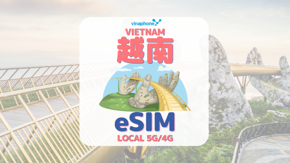 【越南eSIM】Vinaphone 4G本地數據eSIM | 不降速高速流量