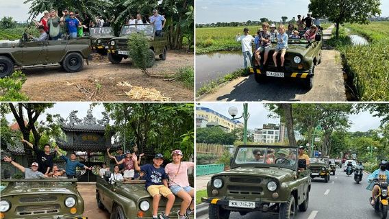 ハノイ ジープ シティのハイライト、裏通り、トレイン ストリート、田園地帯