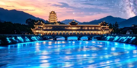13點出發·都江堰+仰天窩+南橋藍眼淚可選8人團·含門票講解