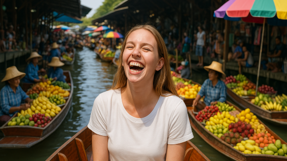 tur privat, Thailand: perjalanan satu hari Ayutthaya, Pasar Terapung Damnoen Saduak, dan Pasar Kereta Api Maeklong
