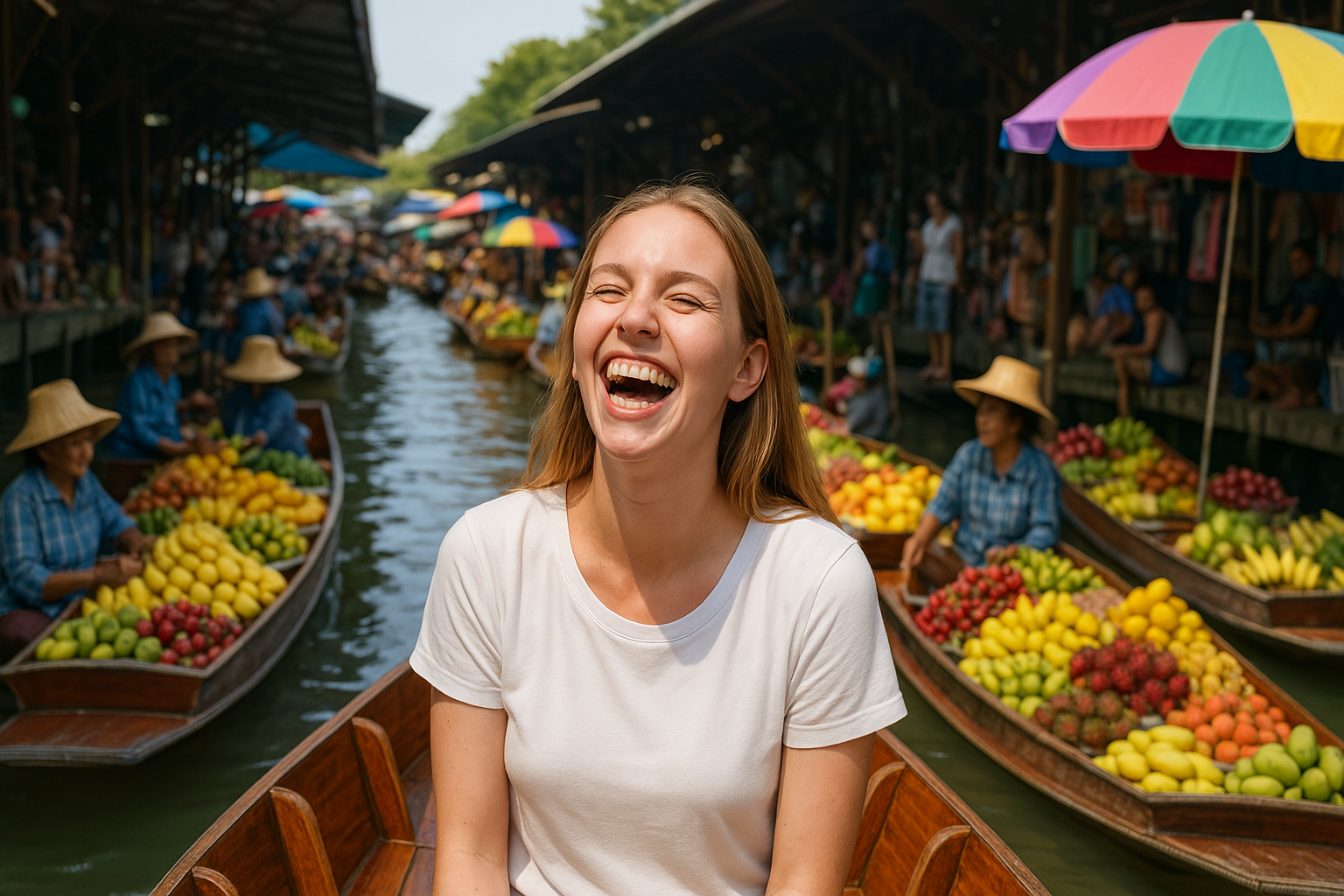 Tur privat perjalanan satu hari ke Ayutthaya + Pasar Terapung Damnoen Saduak + Pasar Rel Maeklong di Bangkok, Thailand