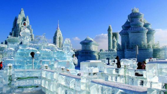 Tour notturno privato di Harbin: Ice Snow World e Central Street (Entra in un paese delle meraviglie invernale)