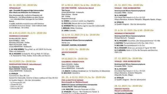 Viena: Conciertos de Adviento, Navidad y Año Nuevo
