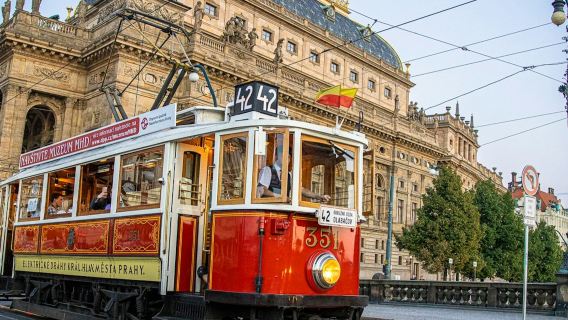 Prague: Hop-on Hop-off Historical Tram Ticket for Line 42