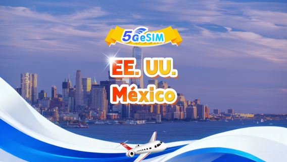 eSIM 5G disponible en EE. UU. y México| Paquete diario/paquete total|  1-30 días| QR Code