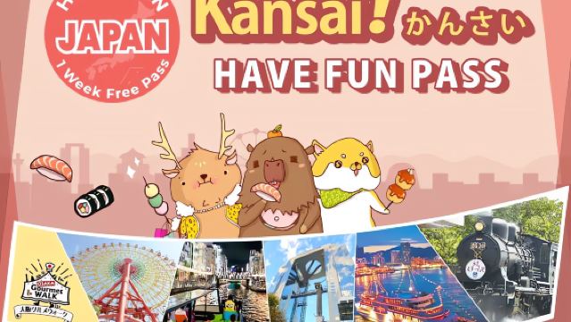 Kansai Enjoy Pass (7 Tage, 3 Attraktionen) Have Fun in Kansai 1 Week Free Pass